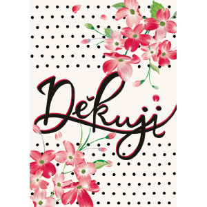 Přáníčko BeBechy - bílé - Děkuji 2