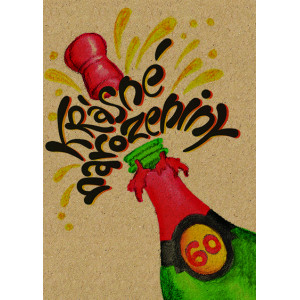 Přáníčko BeBechy - recyklovaný papír - 60 Sekt