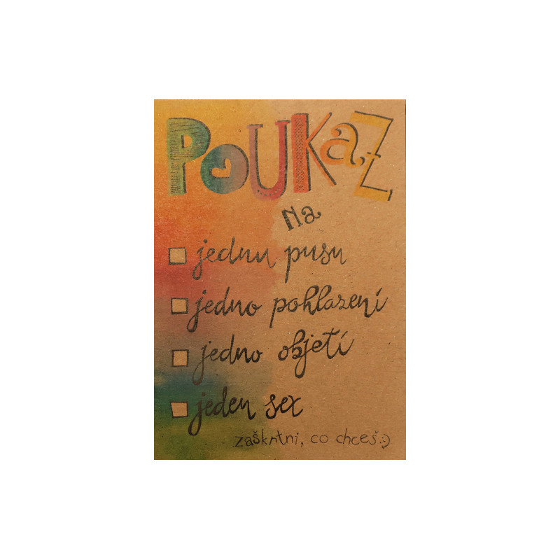 Přáníčko BeBechy - recyklovaný papír - Poukaz