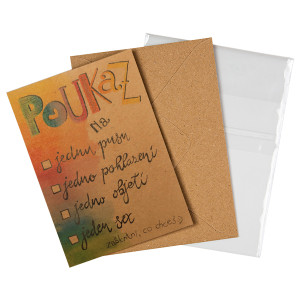 Přáníčko BeBechy - recyklovaný papír - Poukaz