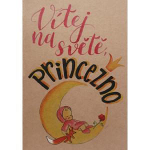 Přáníčko BeBechy – recyklovaný papír - Princezna