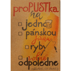 Přáníčko BeBechy - recyklovaný papír - Propustka