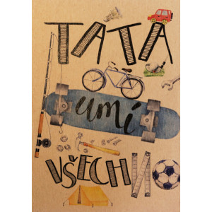 Přáníčko BeBechy – recyklovaný papír – Táta