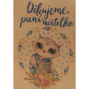 Přáníčko BeBechy – recyklovaný papír – Učitelka