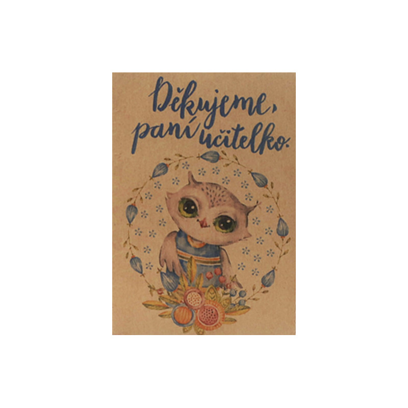 Přáníčko BeBechy – recyklovaný papír – Učitelka