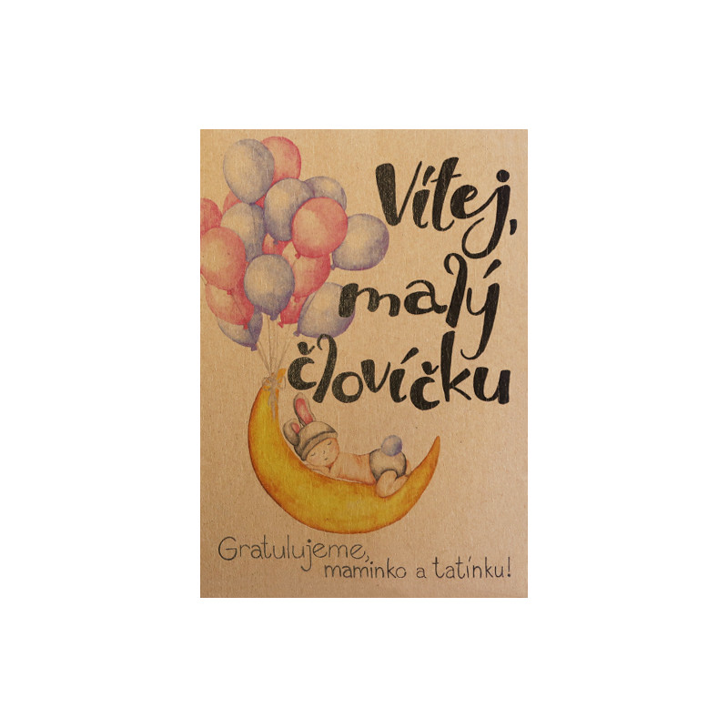 Přáníčko BeBechy – recyklovaný papír – Vítej