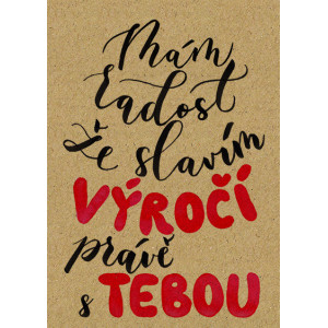 Přáníčko BeBechy - recyklovaný papír - Výročí