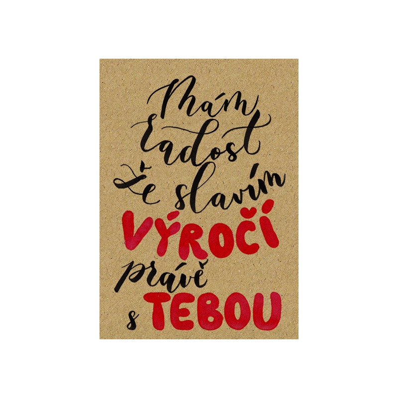 Přáníčko BeBechy - recyklovaný papír - Výročí