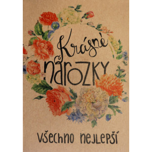 Přáníčko BeBechy XL – recyklovaný papír – Narozky