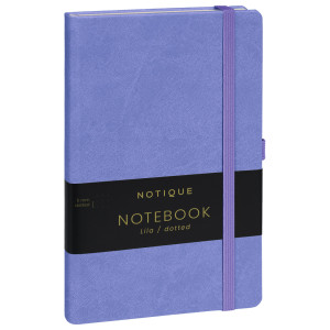 NOTIQUE Notes Lila, tečkovaný, 13 x 21 cm