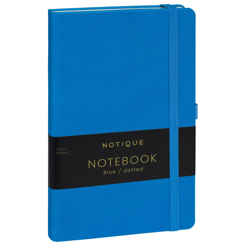 NOTIQUE Notes Modrý, tečkovaný, 13 x 21 cm