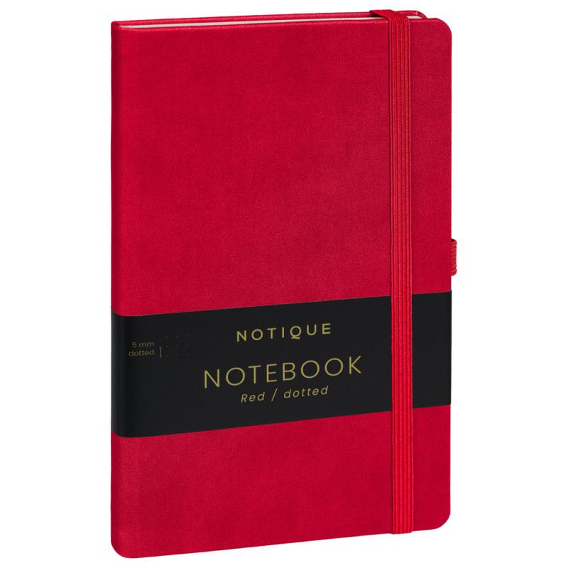 NOTIQUE Notes Červený, tečkovaný, 13 x 21 cm