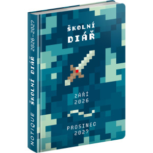 NOTIQUE Školní diář Gamer (září 2026 – prosinec 2027), 9,8 x 14,5 cm