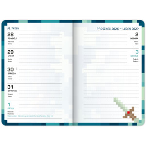 NOTIQUE Školní diář Gamer (září 2026 – prosinec 2027), 9,8 x 14,5 cm
