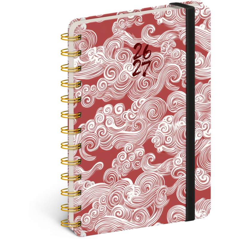 NOTIQUE Spirálový 18měsíční diář Petito – Mraky 2026/2027, 13 x 18 cm