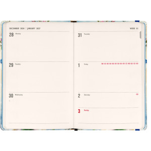 NOTIQUE Weekly Purse size planner Birds 2027, 9,8 x 14,5 cm