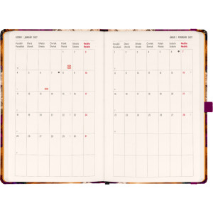 NOTIQUE Planbook diář/notes Vintage květy 2027, 13 x 21 cm