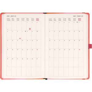 NOTIQUE Planbook diář/notes Korál 2027, 13 x 21 cm