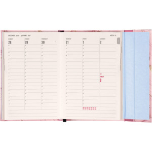 NOTIQUE Magnetic weekly planner Pink Marble 2027, 11 x 16 cm