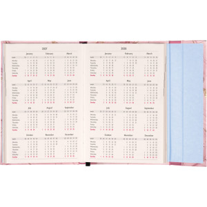 NOTIQUE Magnetic weekly planner Pink Marble 2027, 11 x 16 cm