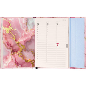 NOTIQUE Magnetic weekly planner Pink Marble 2027, 11 x 16 cm