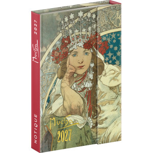 NOTIQUE Magnetic weekly planner Alphonse Mucha 2027, 11 x 16 cm