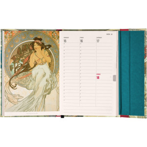 NOTIQUE Magnetic weekly planner Alphonse Mucha 2027, 11 x 16 cm