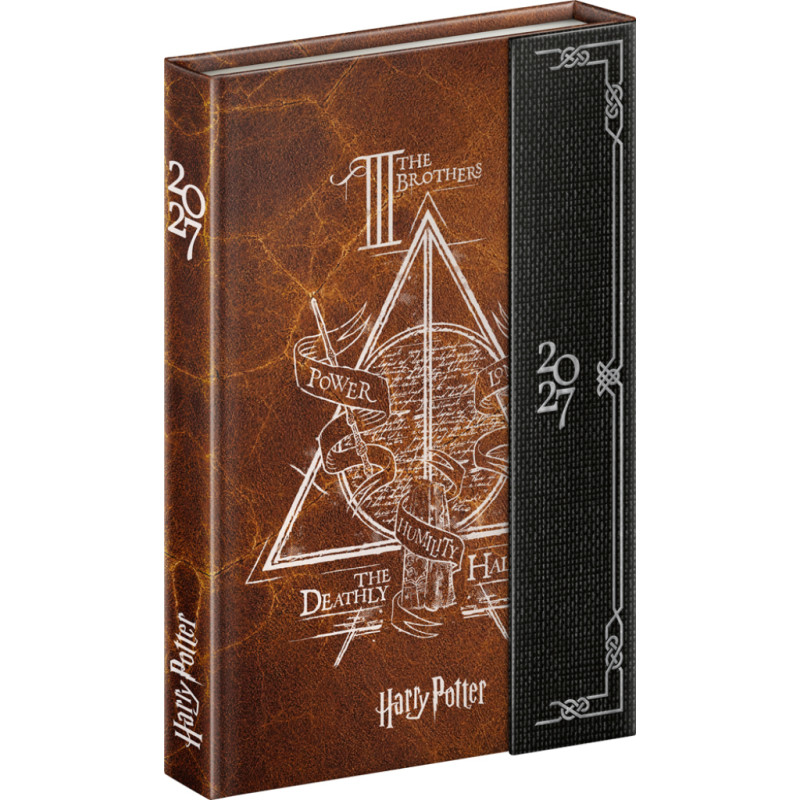 NOTIQUE Týdenní magnetický diář Harry Potter – Relikvie smrti 2027, 11 x 16 cm