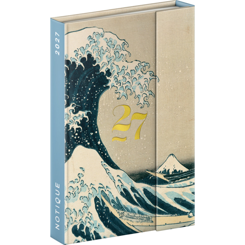 NOTIQUE Magnetic weekly planner Katsushika Hokusai 2027, 11 x 16 cm