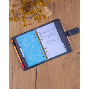 NOTIQUE Refill – Týdenní kroužkový diář s vyměnitelnými listy 2027, černý, 12,5 x 19 cm