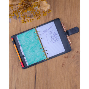 NOTIQUE Refill – Týdenní kroužkový diář s vyměnitelnými listy 2027, černý, 12,5 x 19 cm