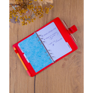 NOTIQUE Refill – Týdenní kroužkový diář s vyměnitelnými listy 2027, sytě červený, 12,5 x 19 cm