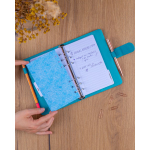 NOTIQUE Refill – Týdenní kroužkový diář s vyměnitelnými listy 2027, tyrkysový, 12,5 x 19 cm