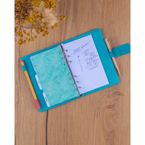 NOTIQUE Refill – Týdenní kroužkový diář s vyměnitelnými listy 2027, tyrkysový, 12,5 x 19 cm