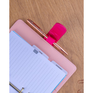 NOTIQUE Refill – Týdenní kroužkový diář s vyměnitelnými listy 2027, fuchsiový, 12,5 x 19 cm