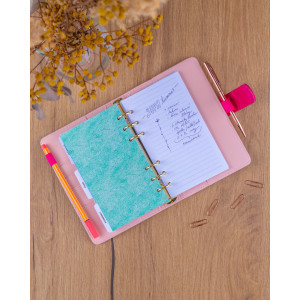 NOTIQUE Refill – Týdenní kroužkový diář s vyměnitelnými listy 2027, fuchsiový, 12,5 x 19 cm