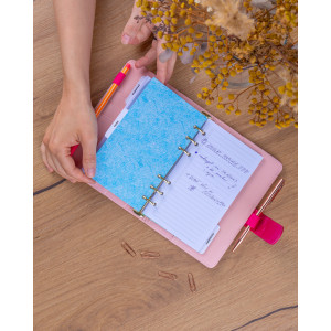NOTIQUE Refill – Týdenní kroužkový diář s vyměnitelnými listy 2027, fuchsiový, 12,5 x 19 cm