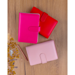 NOTIQUE Refill – Týdenní kroužkový diář s vyměnitelnými listy 2027, fuchsiový, 12,5 x 19 cm