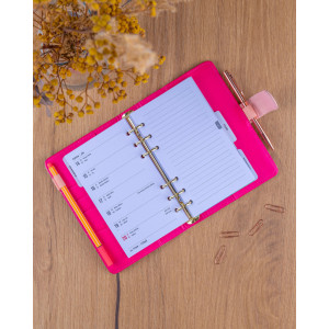 NOTIQUE Refill – Týdenní kroužkový diář s vyměnitelnými listy 2027, pudrově růžový, 12,5 x 19 cm