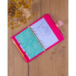 NOTIQUE Refill – Týdenní kroužkový diář s vyměnitelnými listy 2027, pudrově růžový, 12,5 x 19 cm