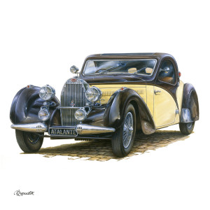 NOTIQUE Poznámkový kalendář Classic Cars – Václav Zapadlík 2027, PLASTIC FREE, 30 x 30 cm