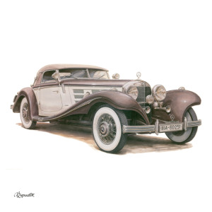 NOTIQUE Poznámkový kalendář Classic Cars – Václav Zapadlík 2027, PLASTIC FREE, 30 x 30 cm