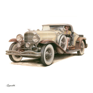 NOTIQUE Poznámkový kalendář Classic Cars – Václav Zapadlík 2027, PLASTIC FREE, 30 x 30 cm