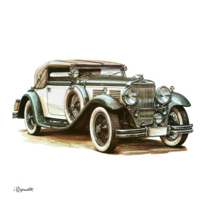 NOTIQUE Poznámkový kalendář Classic Cars – Václav Zapadlík 2027, PLASTIC FREE, 30 x 30 cm