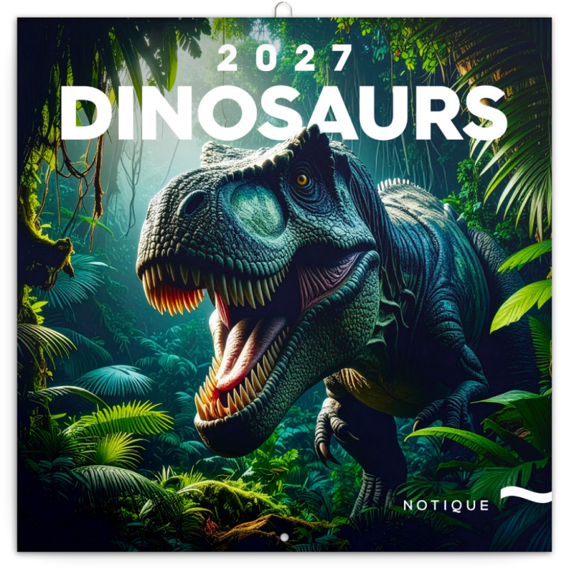 NOTIQUE Poznámkový kalendář Dinosauři 2027, 30 x 30 cm
