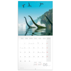 NOTIQUE Grid calendar Dinosaurs 2027, 30 x 30 cm