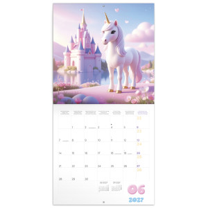 NOTIQUE Grid calendar Happy Unicorns 2027, 30 x 30 cm