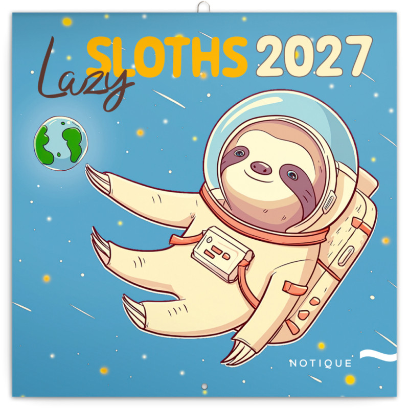 NOTIQUE Poznámkový kalendář Pohodoví lenochodi 2027, 30 x 30 cm