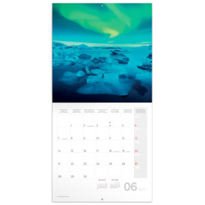 NOTIQUE Grid calendar Aurora Borealis 2027, 30 x 30 cm