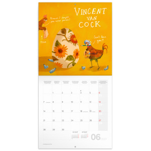 NOTIQUE Poznámkový kalendář Chicken Artists 2027, 30 x 30 cm